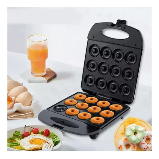 Maquina Mini Donas Sokany 12 Unidades Color Negro