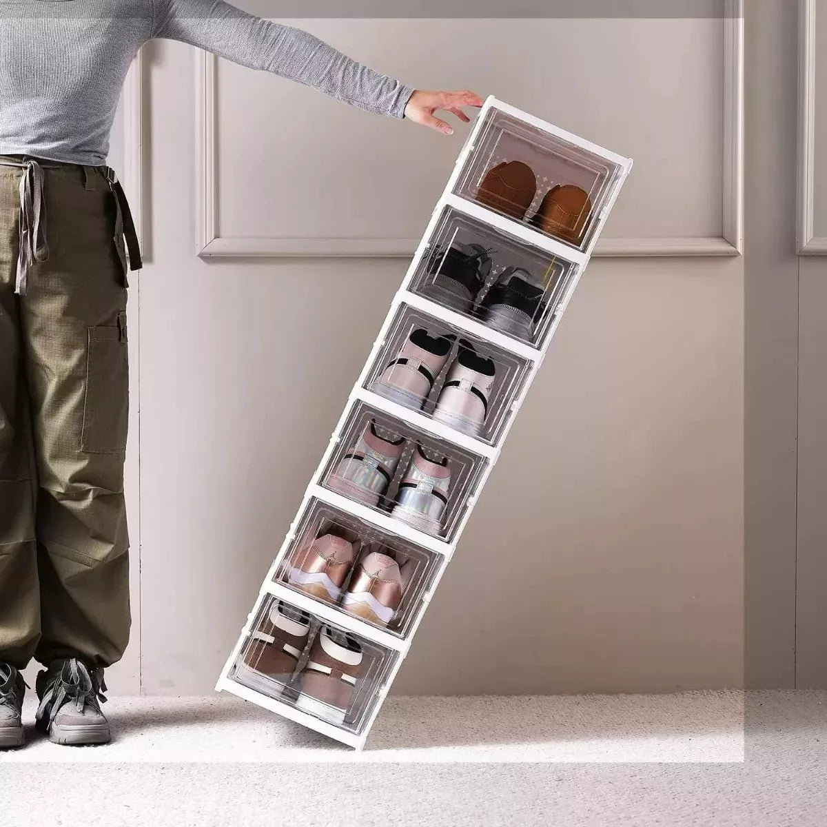 Zapatera Plegable Organizador 6 Niveles Una Pieza Firme