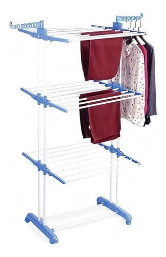 Tendedero Organizador Colgador Ropa Plegable 3 Niveles