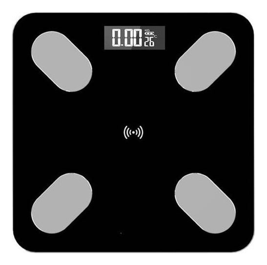 Pesa Balanza Digital De Baño Inteligente Bluetooth App Color Negro