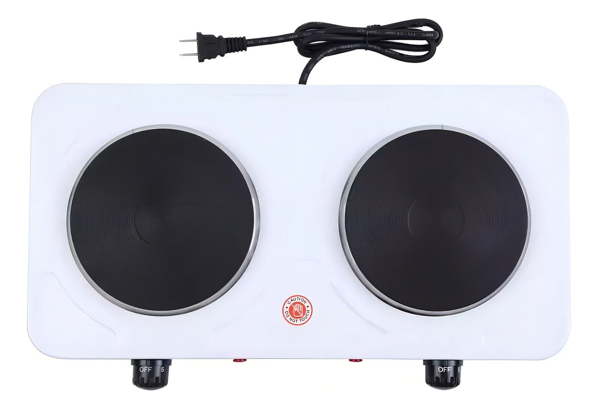 Encimera con alimentación eléctrica - Hot Plate JX-200A 220V color blanco - 2 hornallas