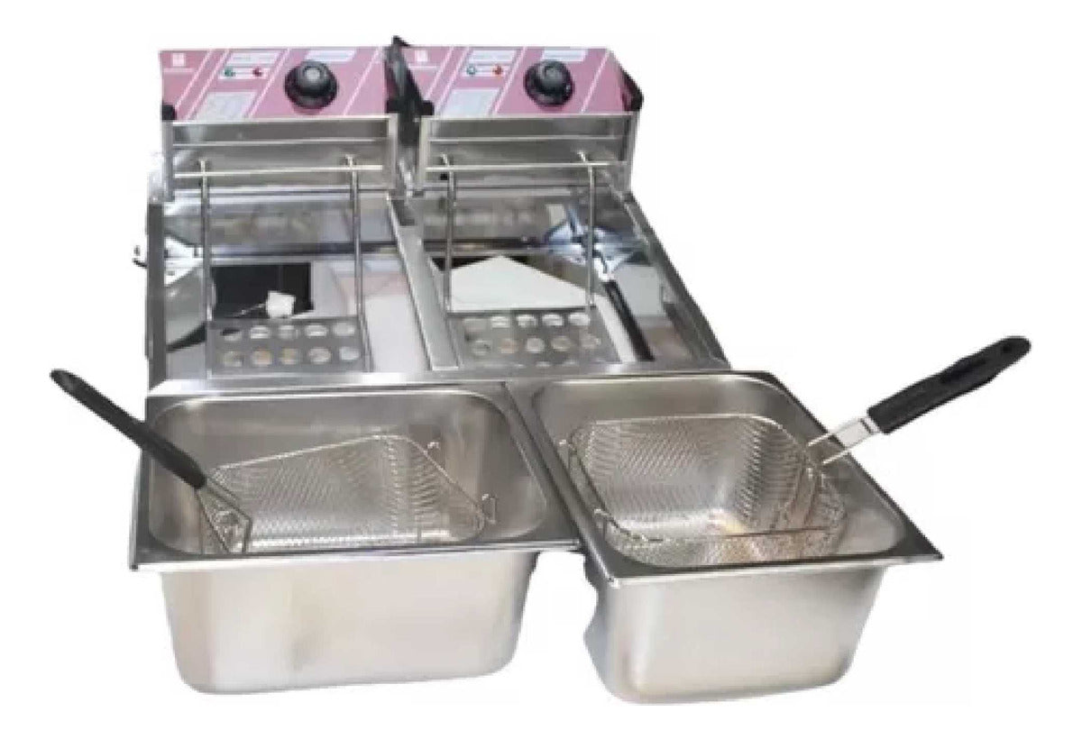 Freidora Electrica Doble 12litros 2500w Potencia Hoffmans