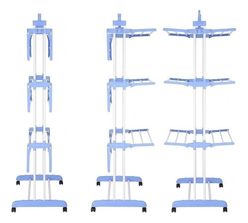 Tendedero Organizador Colgador Ropa Plegable 3 Niveles