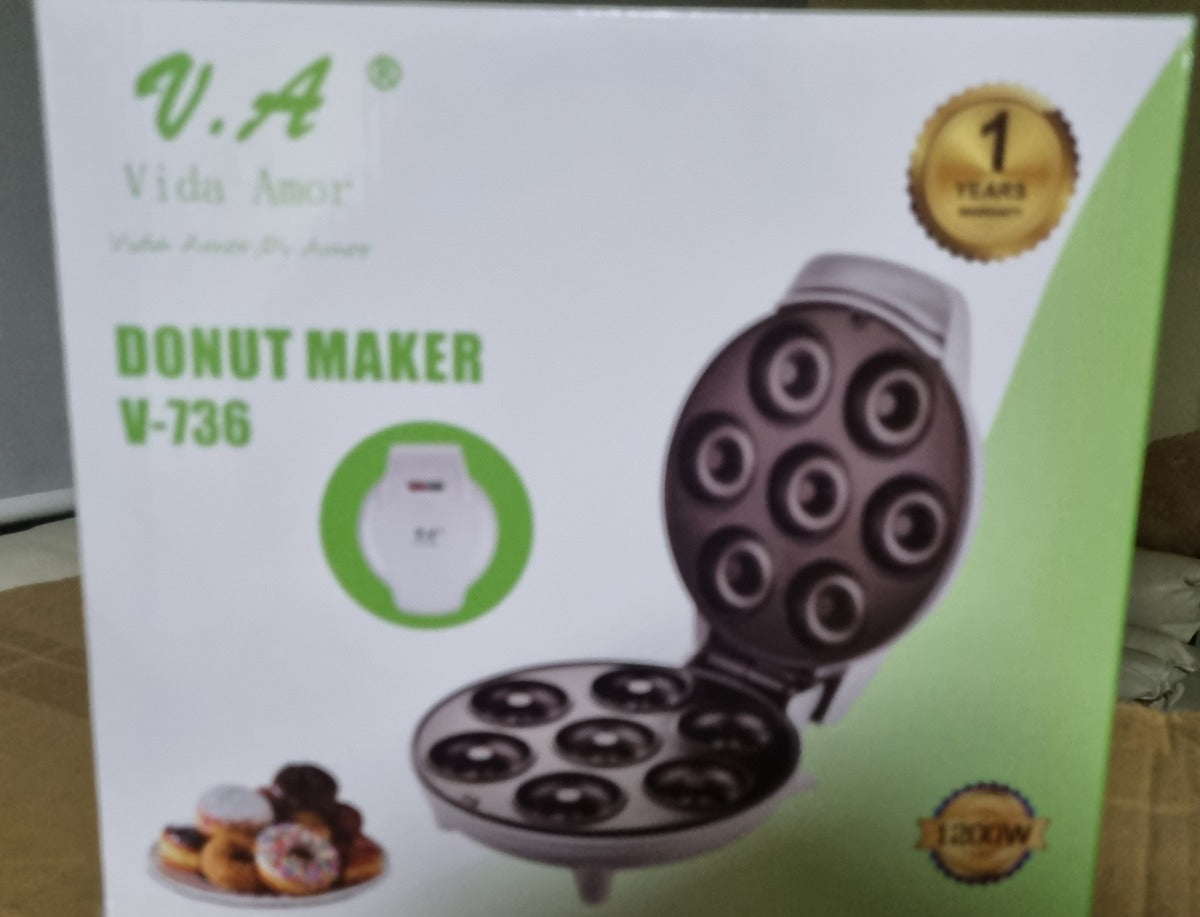 Maquina Para Mini Donas Rosquilla Antiadherente Donuts Maker Color Negro