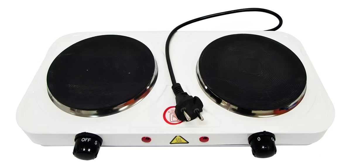 Encimera con alimentación eléctrica - Hot Plate JX-200A 220V color blanco - 2 hornallas
