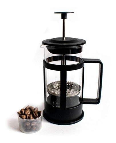 Prensa Francesa 600 Ml Filtro Vidrio Café Color Negro