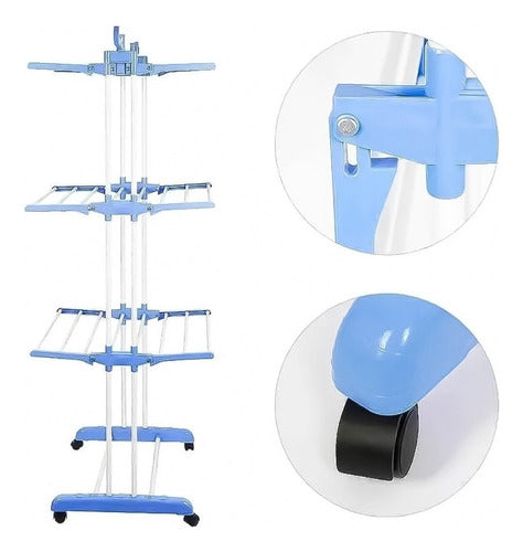 Tendedero Organizador Colgador Ropa Plegable 3 Niveles