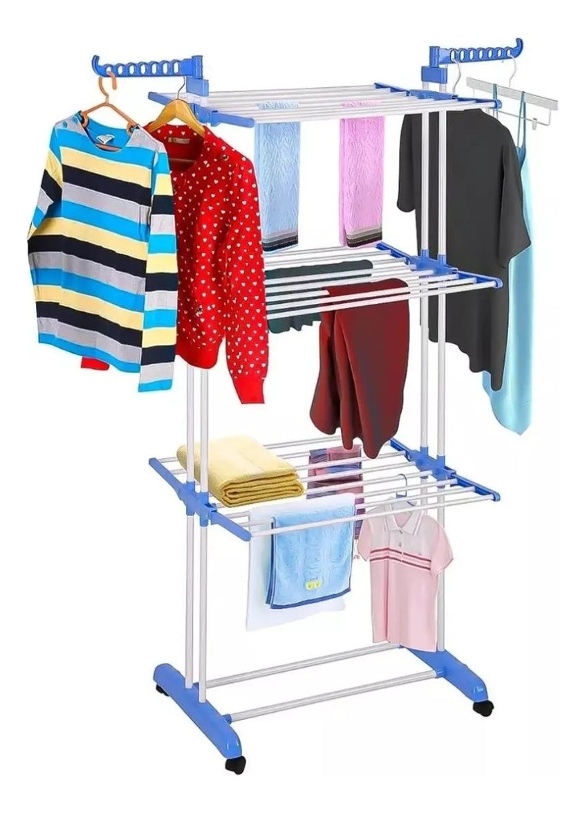 Tendedero Organizador Colgador Ropa Plegable 3 Niveles