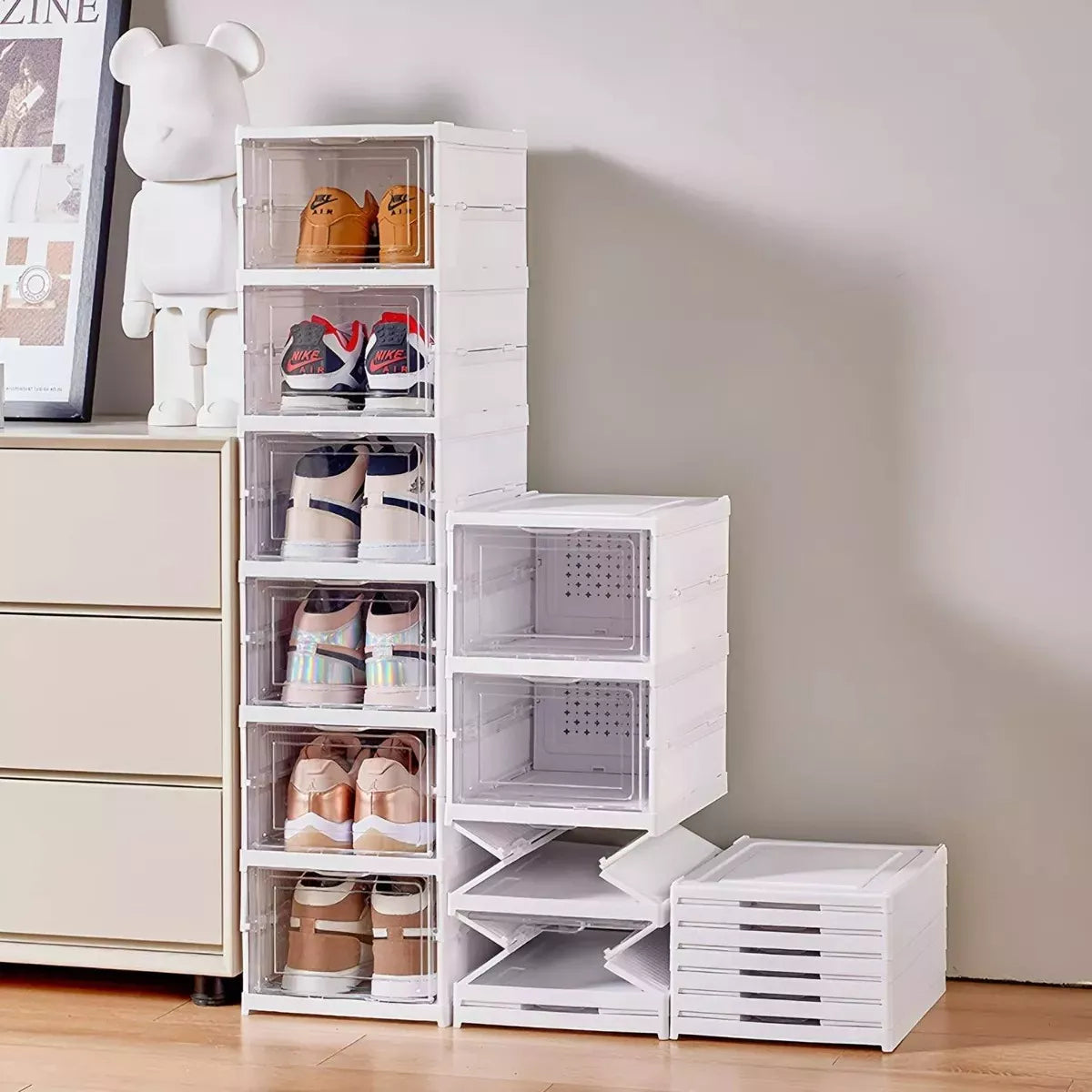 Zapatera Plegable Organizador 6 Niveles Una Pieza Firme