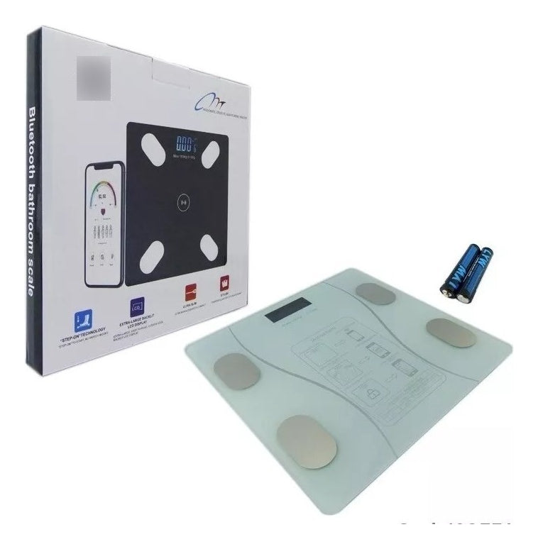 Pesa Balanza Digital De Baño Inteligente Bluetooth App Color Negro