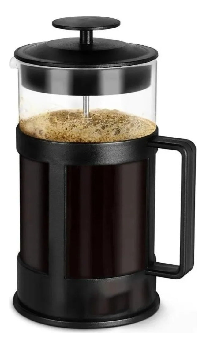 Prensa Francesa 600 Ml Filtro Vidrio Café Color Negro