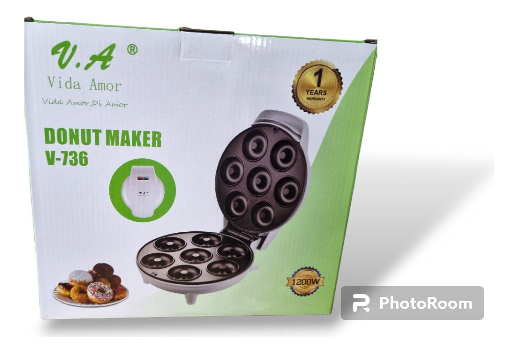 Maquina Para Mini Donas Rosquilla Antiadherente Donuts Maker Color Negro