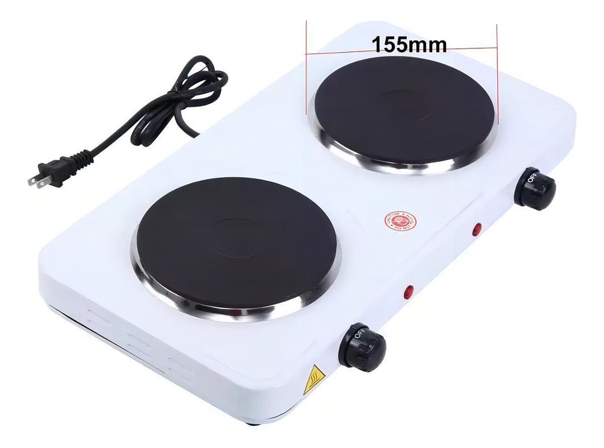Encimera con alimentación eléctrica - Hot Plate JX-200A 220V color blanco - 2 hornallas