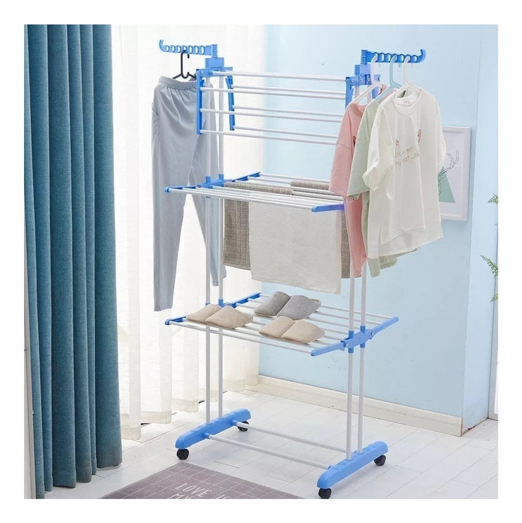 Tendedero Organizador Colgador Ropa Plegable 3 Niveles