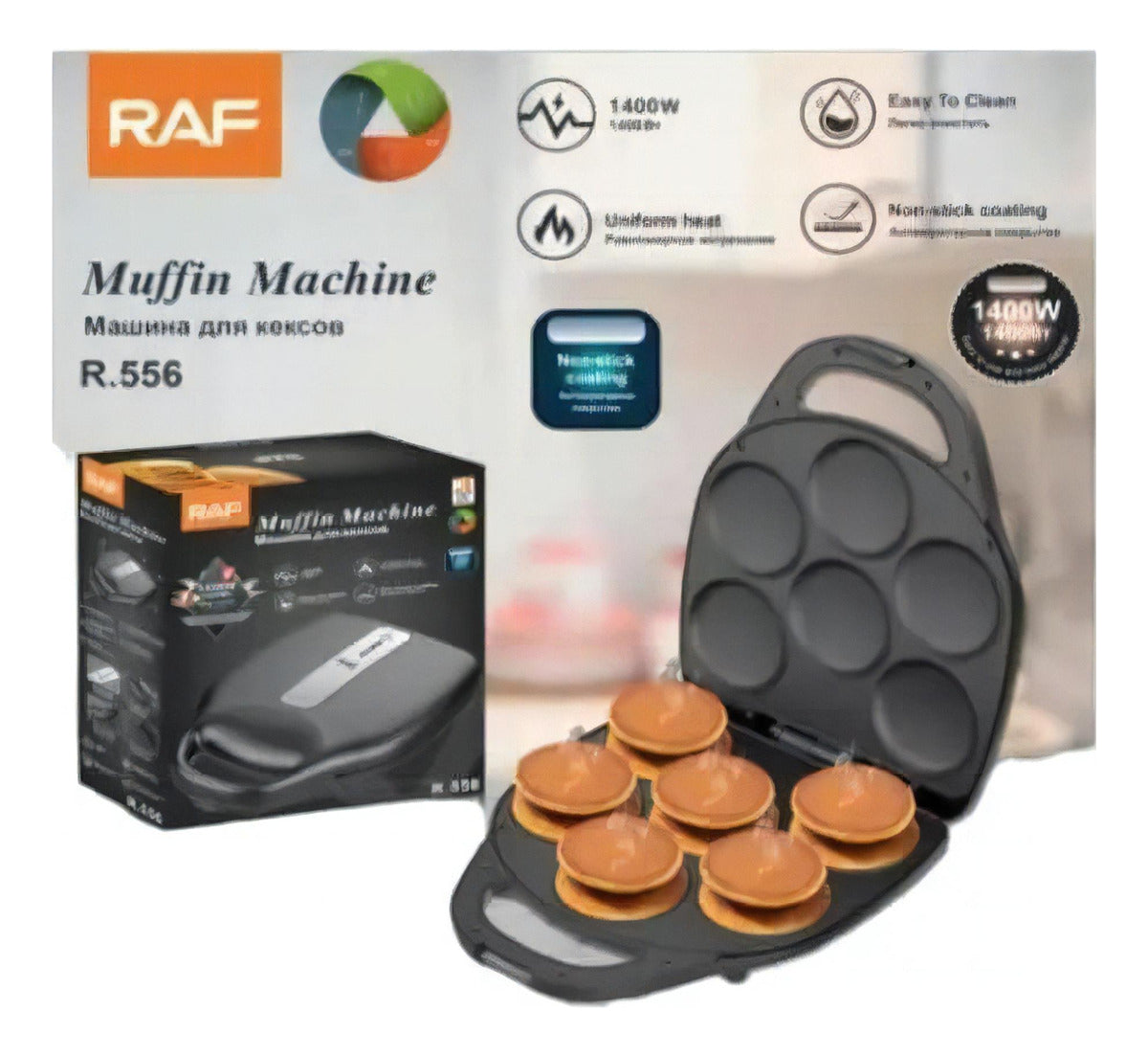 Máquina De Muffins Mini Panqueques Arepas Huevos Pasteles Color Negro