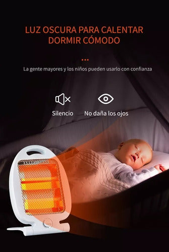 Estufa Calefactor Cuarzo 800w Sistema Seguridad Bajo Consumo