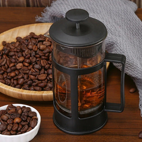 Prensa Francesa 350ml Filtro Vidrio Café Color Negro
