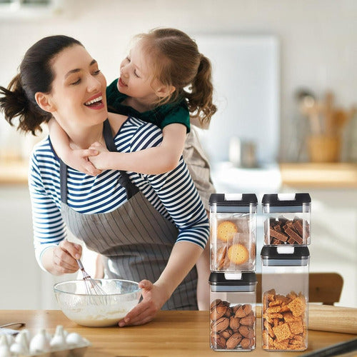 Set De 7 Contenedores Hermeticos De Plastico Cocina Despensa
