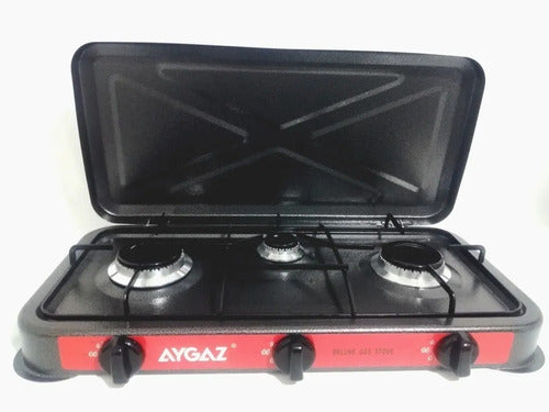 Cocinilla A Gas 3 Hornillas Con Tapa