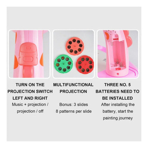 Lazhu Mesa Proyector De Diseño Infantil De Jirafa [u