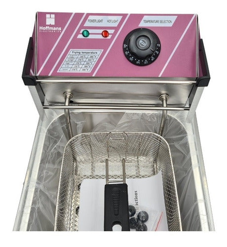 Freidora Eléctrica De Aceite Hoffmans Hm-88-1 Acero Inoxi.