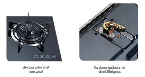 Cocina Encimera A Gas Tope Vidrio 3 Platos Con Chispero