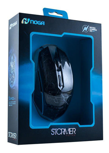 Mouse Gamer Noga Stormer St002 Luz Led Rgb , 2400 Dpi , 6 Botones , Windows Mac