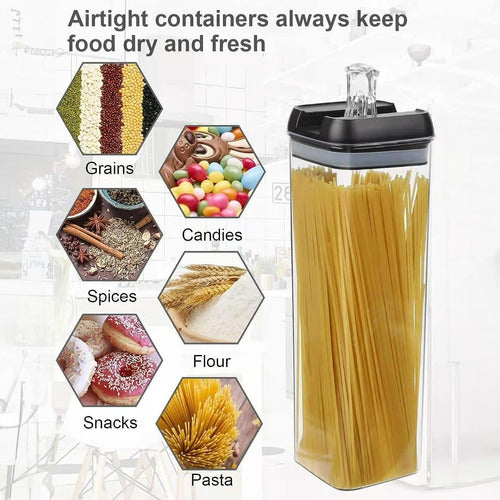 Set De 7 Contenedores Hermeticos De Plastico Cocina Despensa