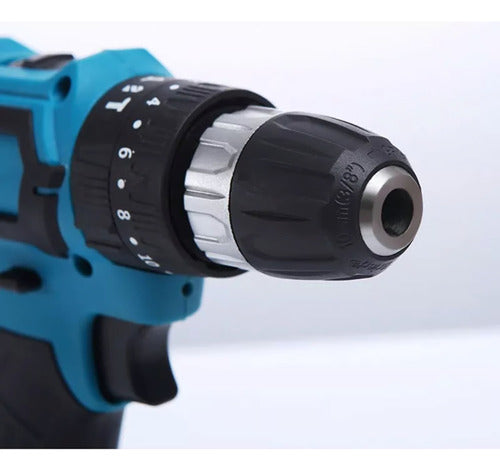 Taladro Percutor Inalambrico 2 Baterías Maleta Y Accesorios