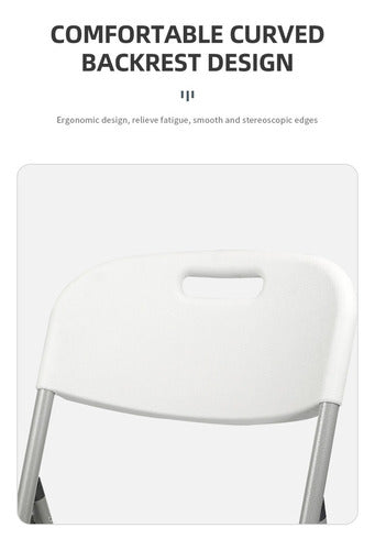 Silla de jardín KICMX Silla plegable de plastico KIC-CH56 color blanco 6 cuerpos 84cm x 46cm x 56cm - pack de 6 unidades