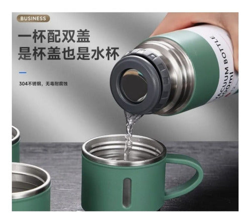 Set Termos Para Agua Caliente Termo Cafe + 3 Tazas 500 Ml