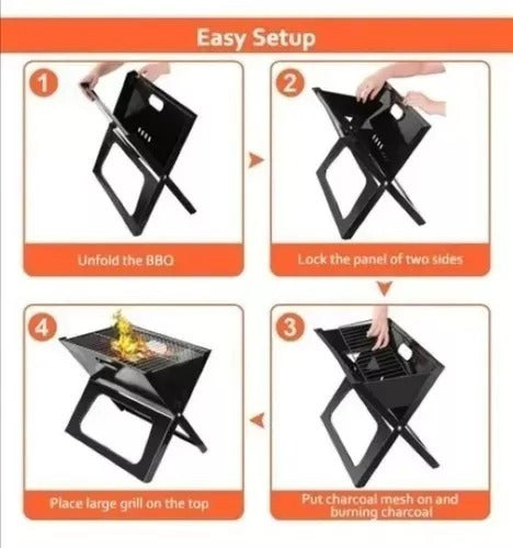 Parrillera Plegable De Carbón Portátil Para Asados