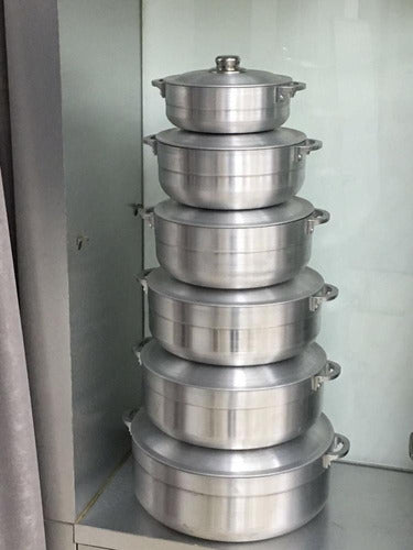 Juego De Calderos De Aluminio De 6pzs Baterias Cocina Ollas