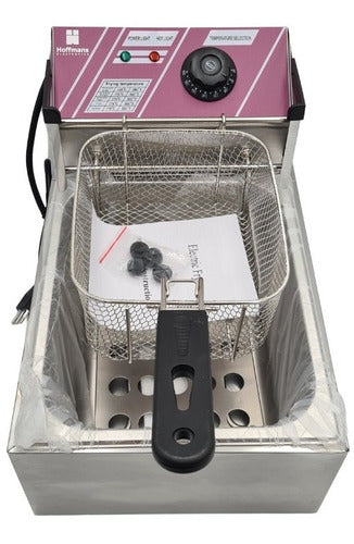 Freidora Eléctrica De Aceite Hoffmans Hm-88-1 Acero Inoxi.
