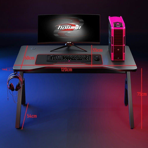 Escritorio Gamer Modelo Y Espesor 16mm, 120x60x75