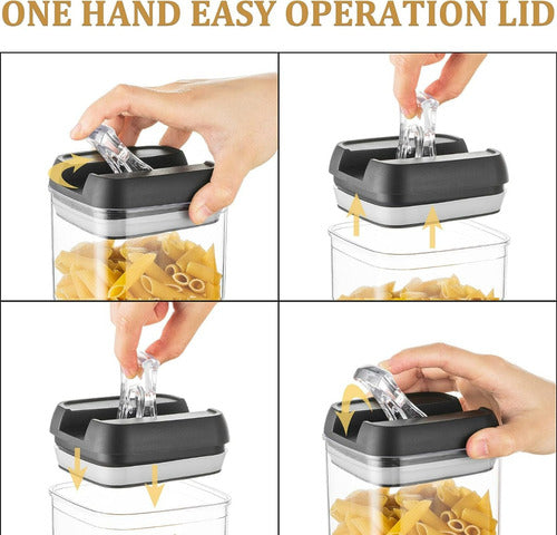 Set De 7 Contenedores Hermeticos De Plastico Cocina Despensa