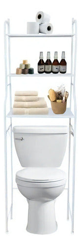 Mueble Organizador Para Baño Wc Rack Estante Sanitario Color Blanco