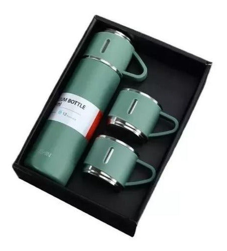 Set Termos Para Agua Caliente Termo Cafe + 3 Tazas 500 Ml