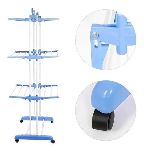 Tendedero Ropa Perchero Plegable Colgador De 3 Niveles