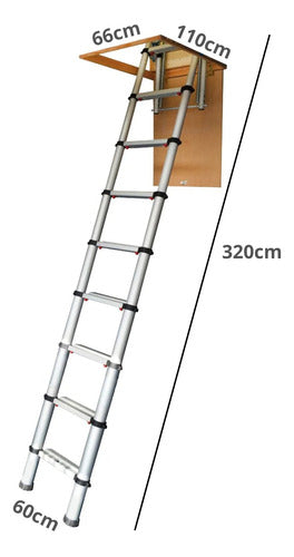 Escalera Para Ático Plegable De Aluminio 3.2 Mt