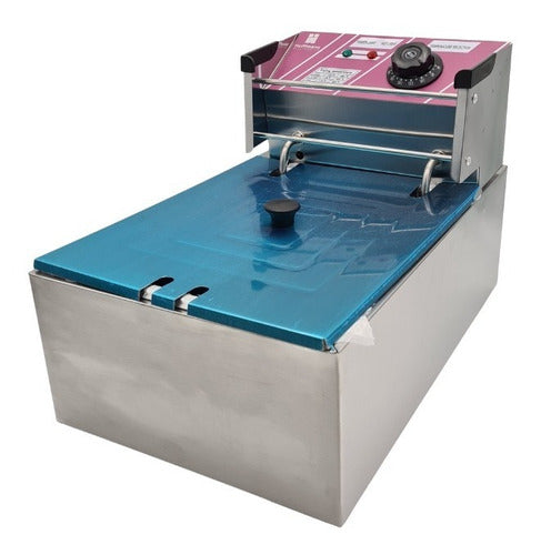 Freidora Eléctrica De Aceite Hoffmans Hm-88-1 Acero Inoxi.