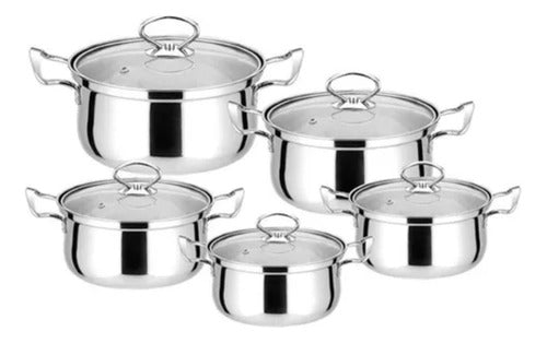 Juego Set De 5 Ollas Acero Inoxidable