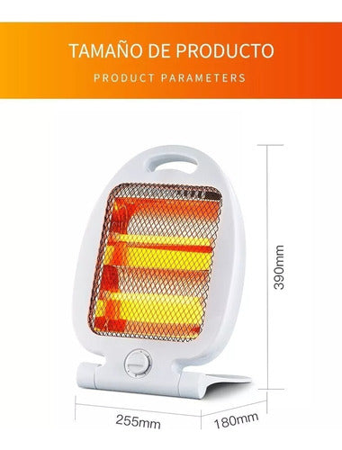 Estufa Calefactor Cuarzo 800w Sistema Seguridad Bajo Consumo