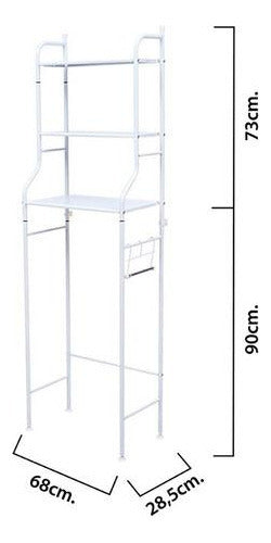 Mueble Organizador 3 Estantes De Metal Ideal Sobre Inodoro Color Blanco