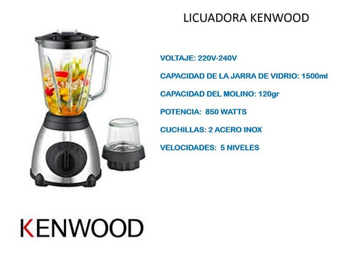 Procesador Alimento Licuadora Kenwood 1.5l 850w Vidrio X10un