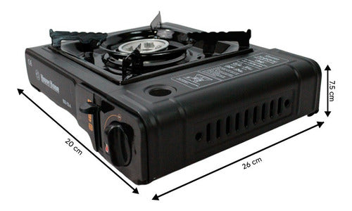 Estufa de camping a gas Happy Home 1685195 portátil color negro