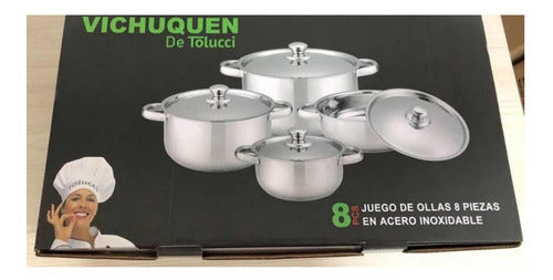 Juego De Ollas 8 Piezas Acero Inoxidable