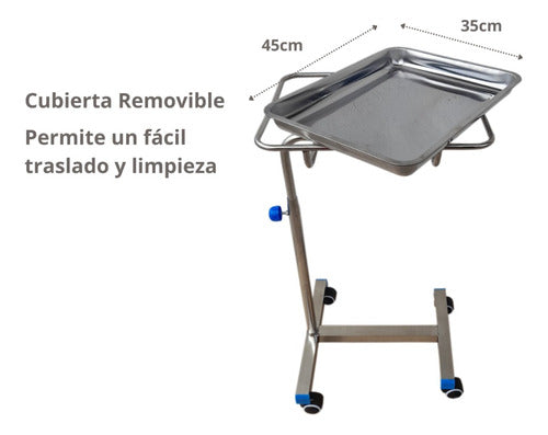 Mesa Mayo 2 Unidades Bandeja Removible 45x70 A 110 Cms Alto
