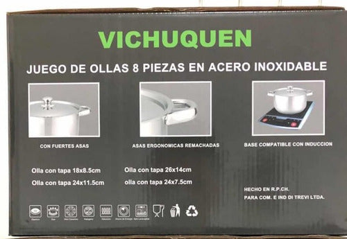 Juego De Ollas 8 Piezas Acero Inoxidable