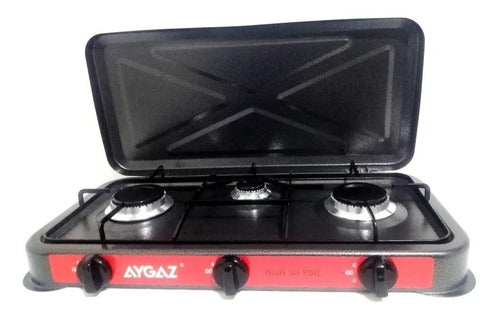 Cocinilla A Gas 3 Hornillas Con Tapa
